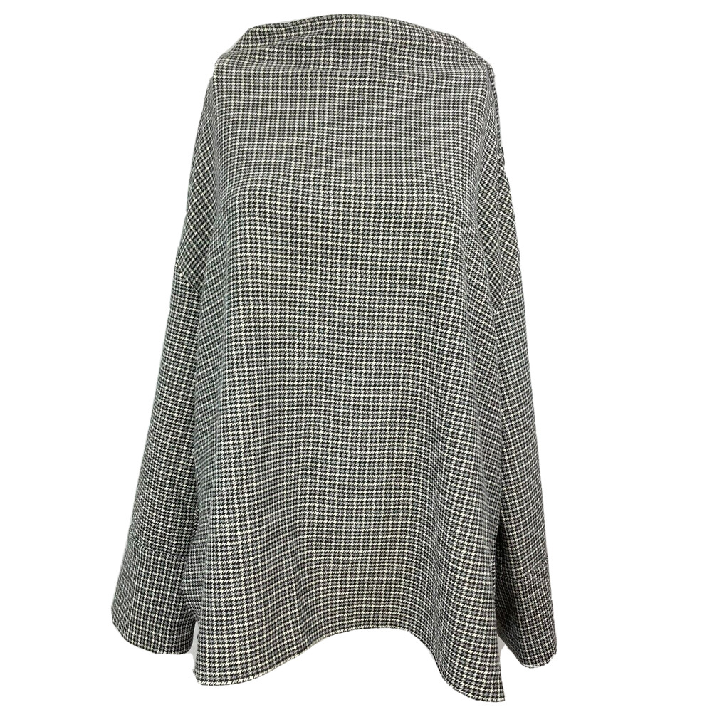 Zara Black and White Checkered Tunic Top